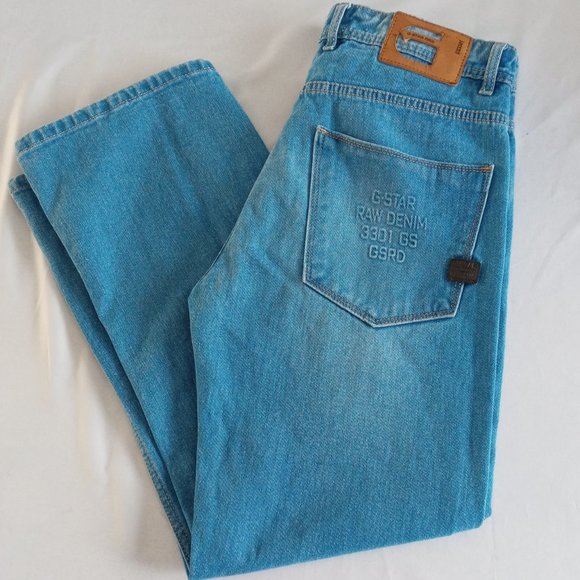 G Star Raw × Pharrell Williams 'For the Oceans' light wash jeans Size 32 NWOT - Picture 1 of 10